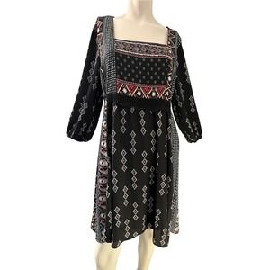 Sere Nade Bohemian Dress M Festival Free Spirit Patchwork Paisle Goth High Low
